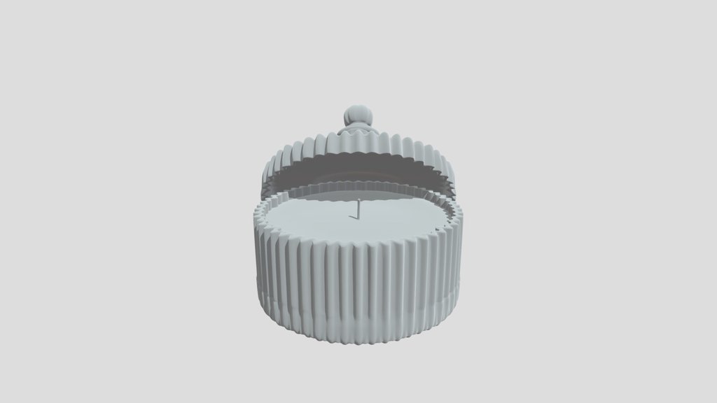 Azure Candle in a Ribbed Crystal Dish