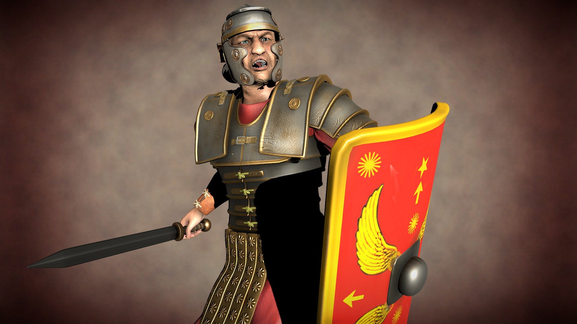 Roman Soldier fighting pose 3d printable Download