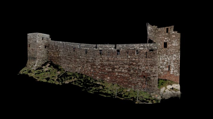 Peel Castle, Red Curtain wall 3D Model