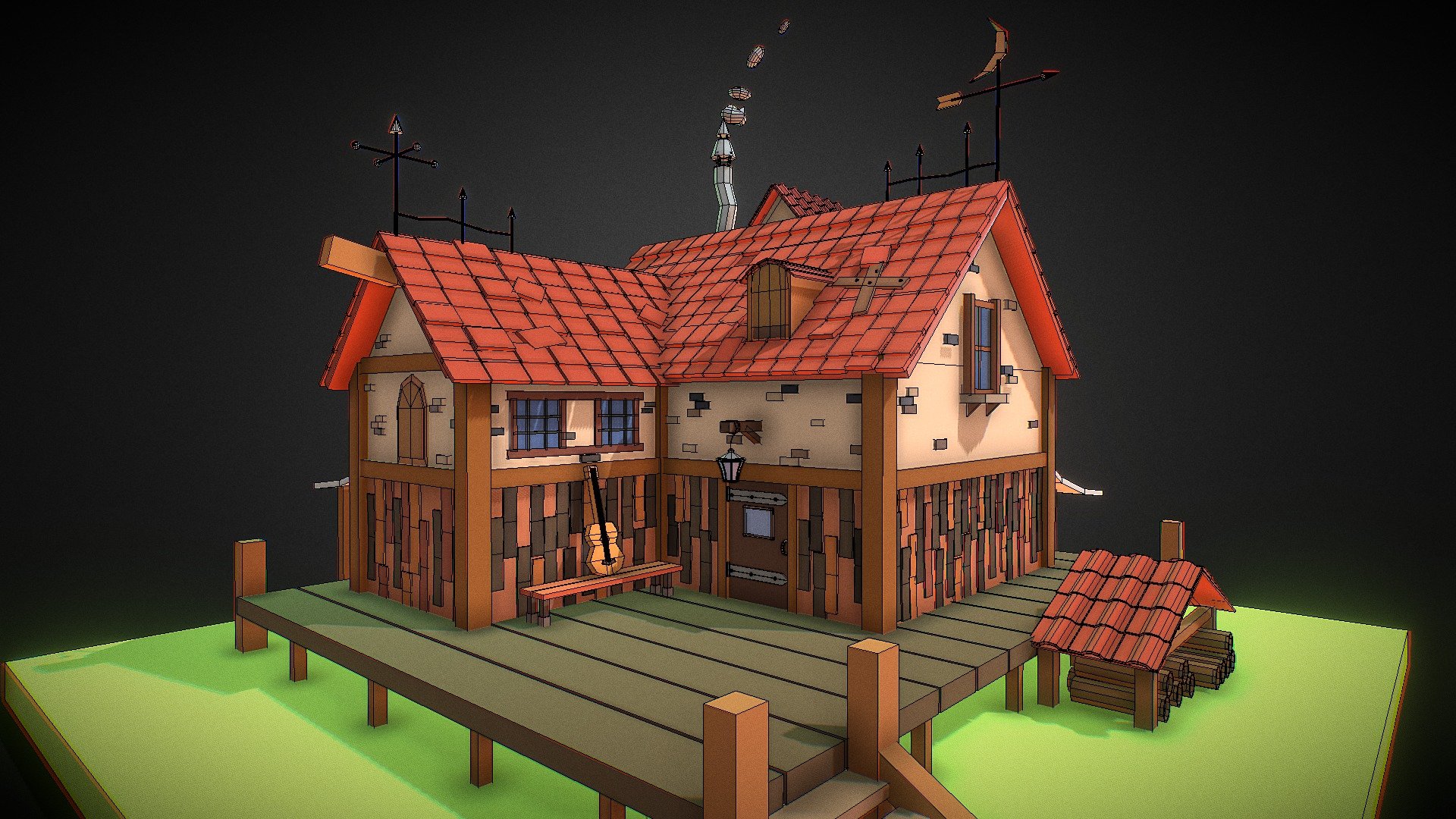 Stylised House Low Poly - 3D model by Aminur Rahman (@Aminurrahman ...