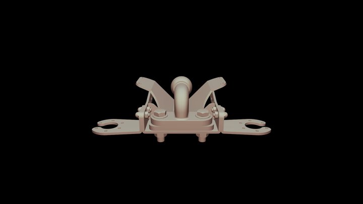 Extended Short- Ball Hitch Assembly 3D Model