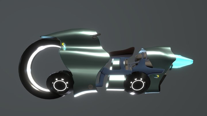 Hovering Engine Motorcycle 3D Model