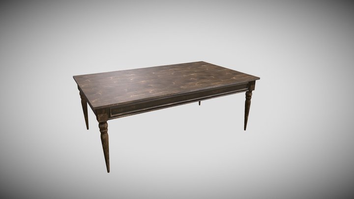 Wooden Table Desk 3D Model