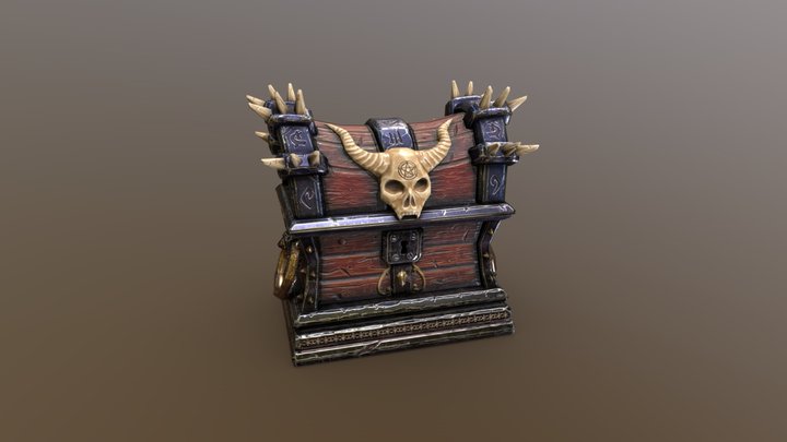 Fantasy Skull Treasure Chest 3D Model
