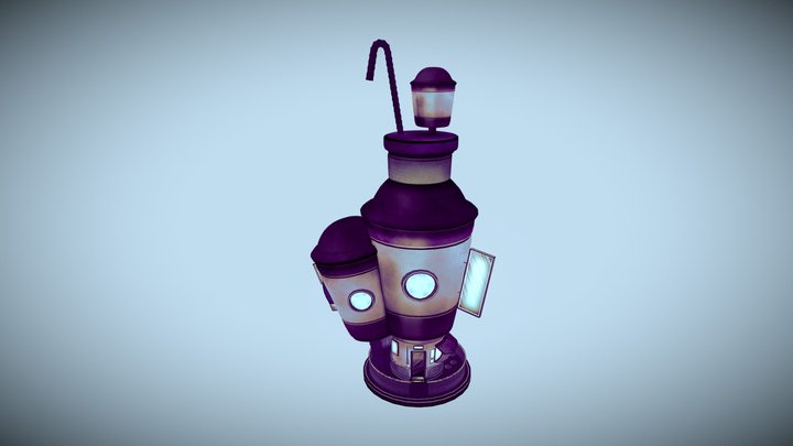 Cyberpunk Smoothie Shop - Handpainted Version 3D Model