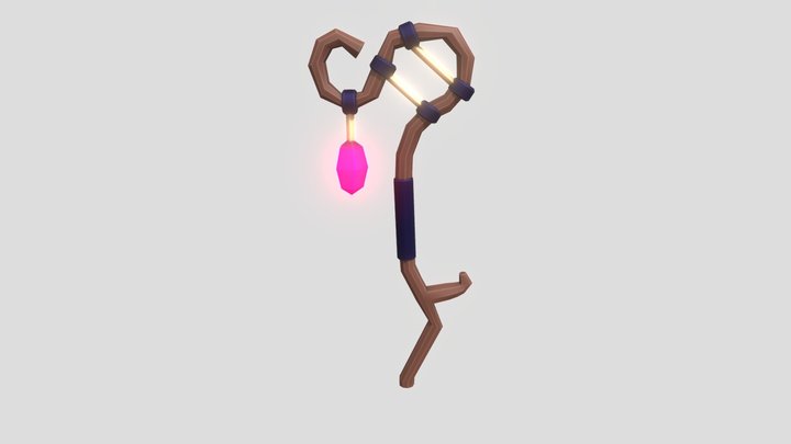 Low Poly Wizard Staff 3D Model