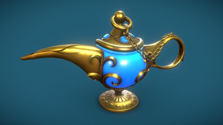 Stylized Djinn Lamp 3D Model