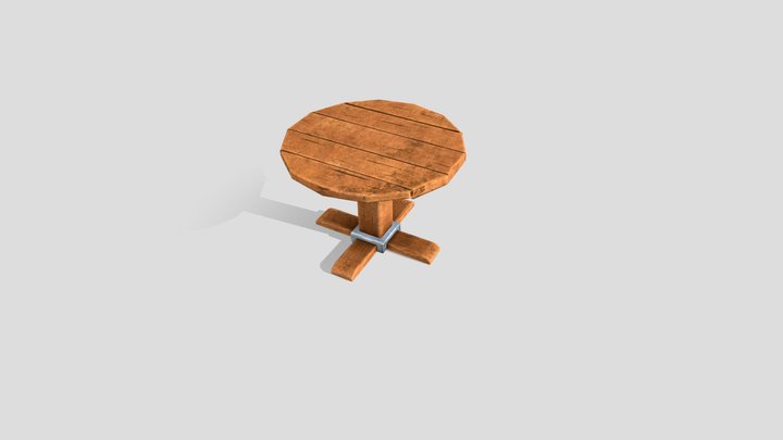 Stylized Wooden Table 3D Model