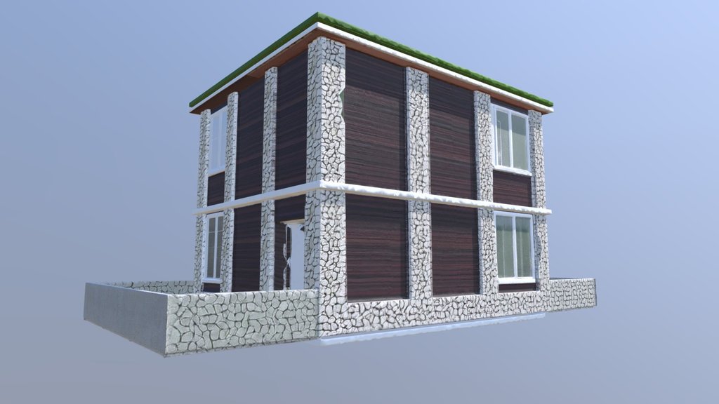 Green Roofed Gabion & Earthbag house