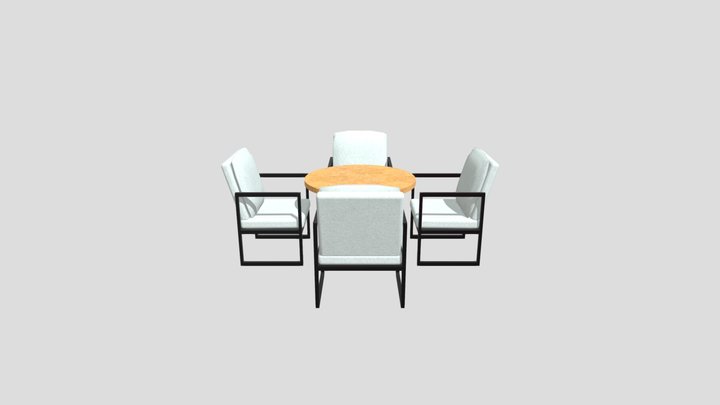 MEJA BULAT CAFE RESTO 4 KURSI – Modèle 3D gratuit STL