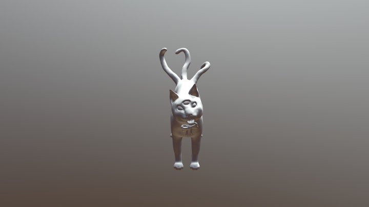 Three-eyed three-tail Cat 3D Model