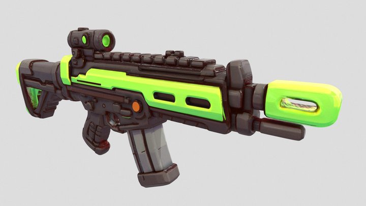 Cyber-Rifle_(X)_Third-Assembly – Gratis 3D-model STL