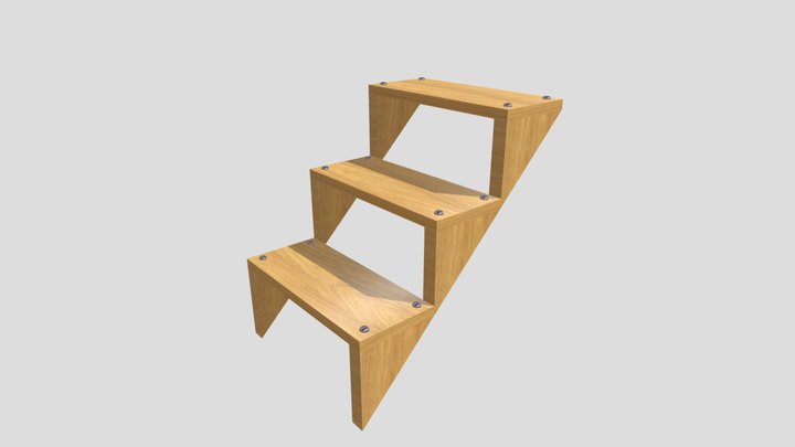 Wooden Stairs 3D Model