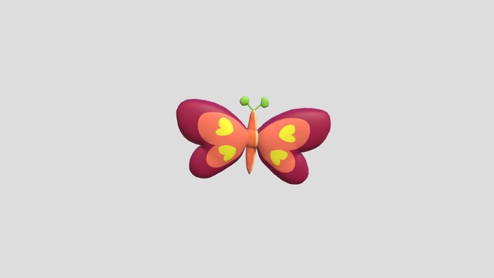 Kupu-kupu 3D 3D Model