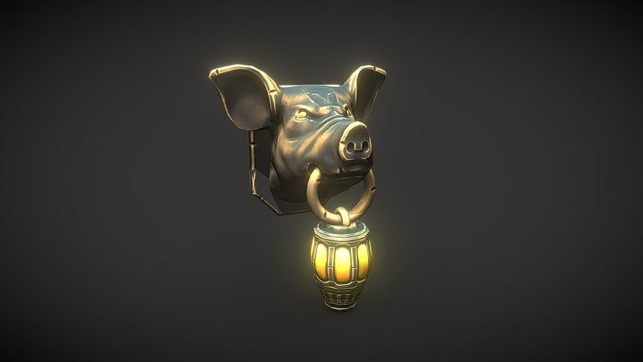 Pig Head 3D Model