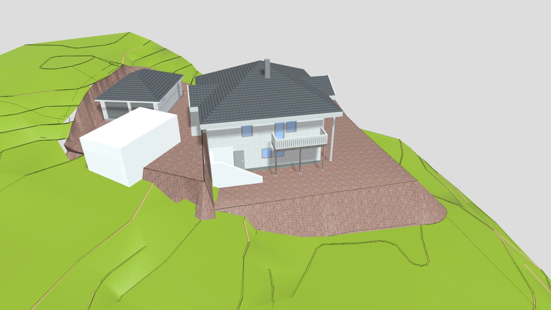 Aurora + Garage on 3d landscape v.4.0