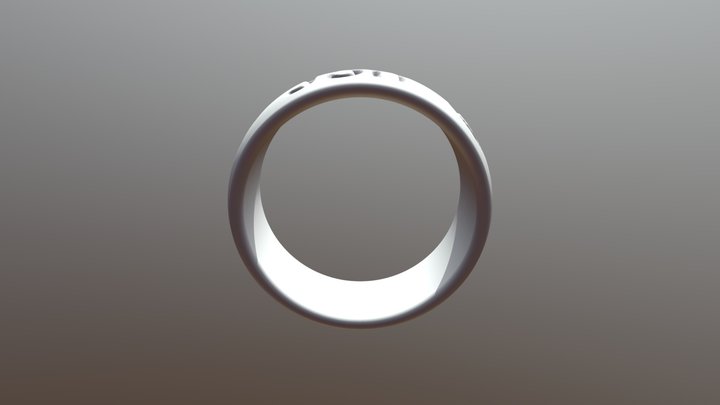 A silver calling ring 3D Model