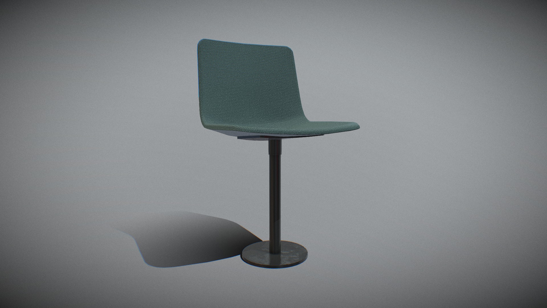 3D model PATO Column Chair-Model 4082 Ancient green - This is a 3D model of the PATO Column Chair-Model 4082 Ancient green. The 3D model is about a green chair with a shadow.