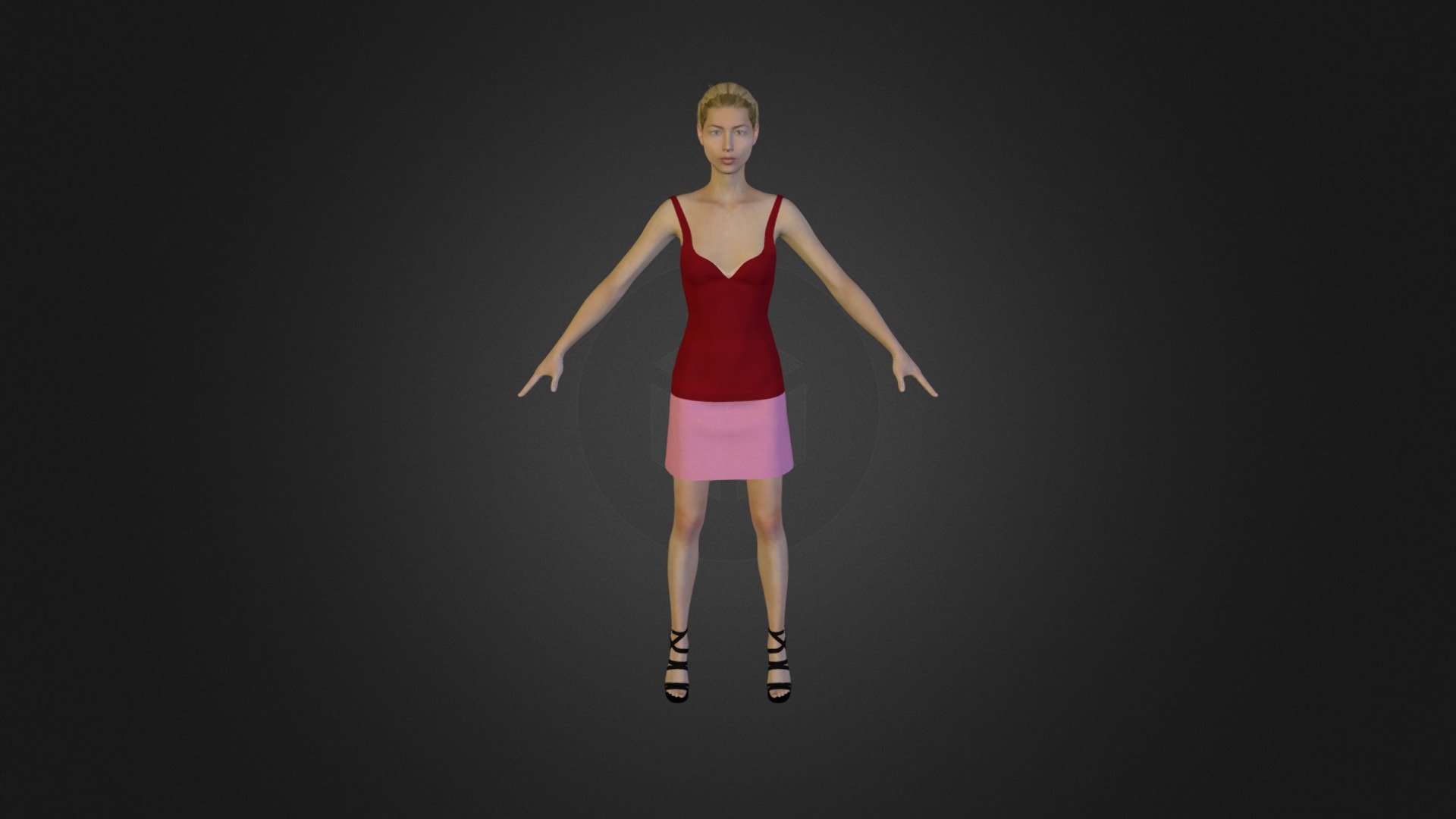 Top Red - Skirt Pink