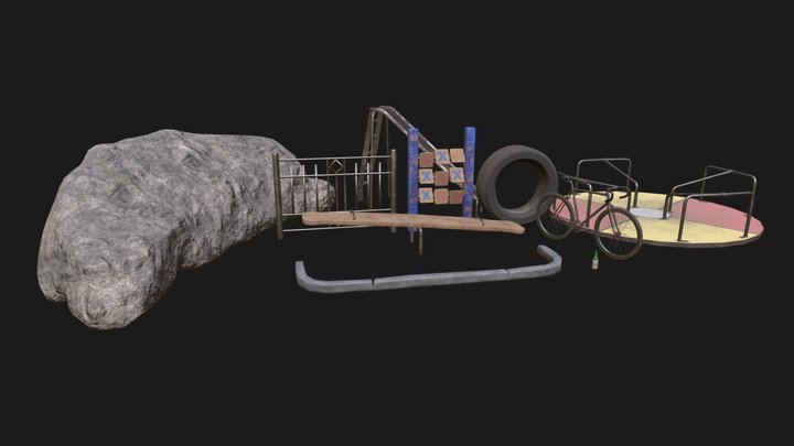 Old Playground Props 3D Model