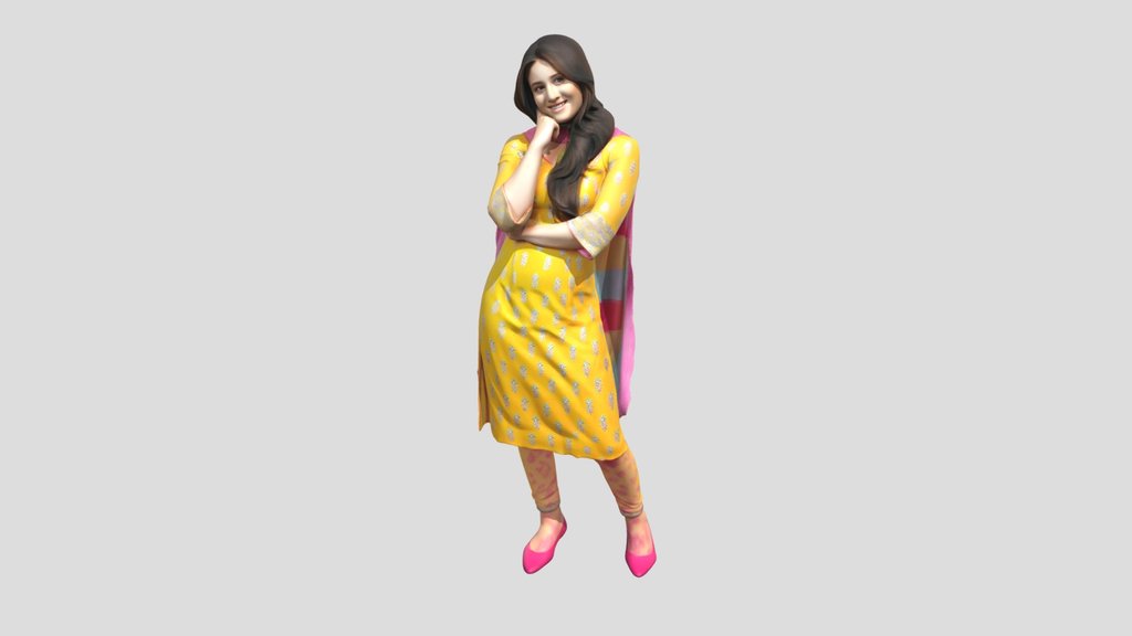 Yellow Embroidered Kurti Portrait