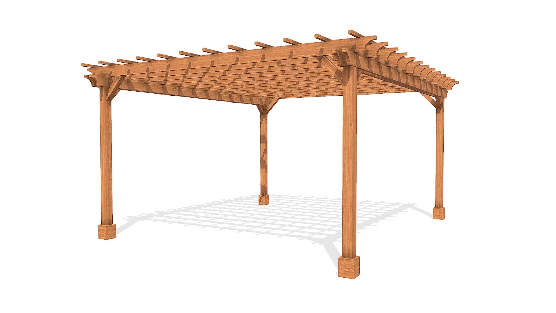 Custom pergola 20 ft L x 18 ft W 3D model by Forever Redwood [5c417e6