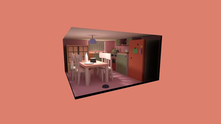 Pink Dolls House 3D Model