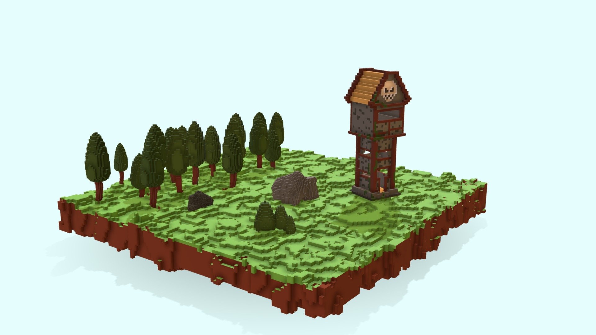 Voxel Art Watchtower - 3D model by Kerem Biçer (@mr.harvester81 ...
