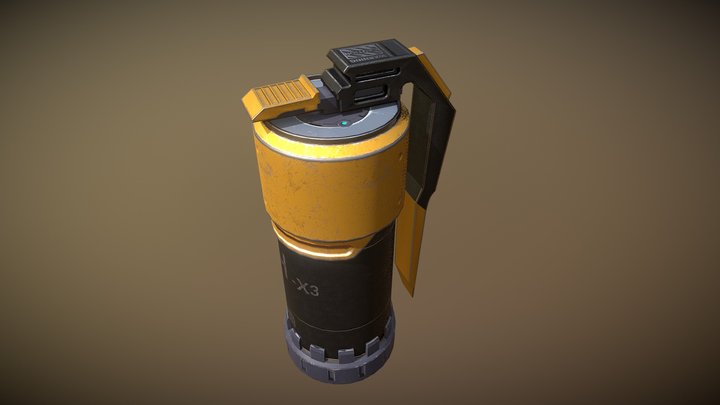 Sci-fi Grenade 3D Model