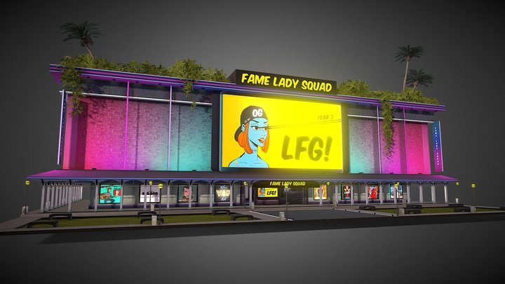 Fame Lady Squad | Events Venue | Indie Village 3D Model