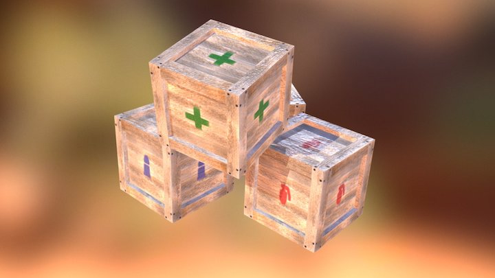 Crates Closed 3D Model