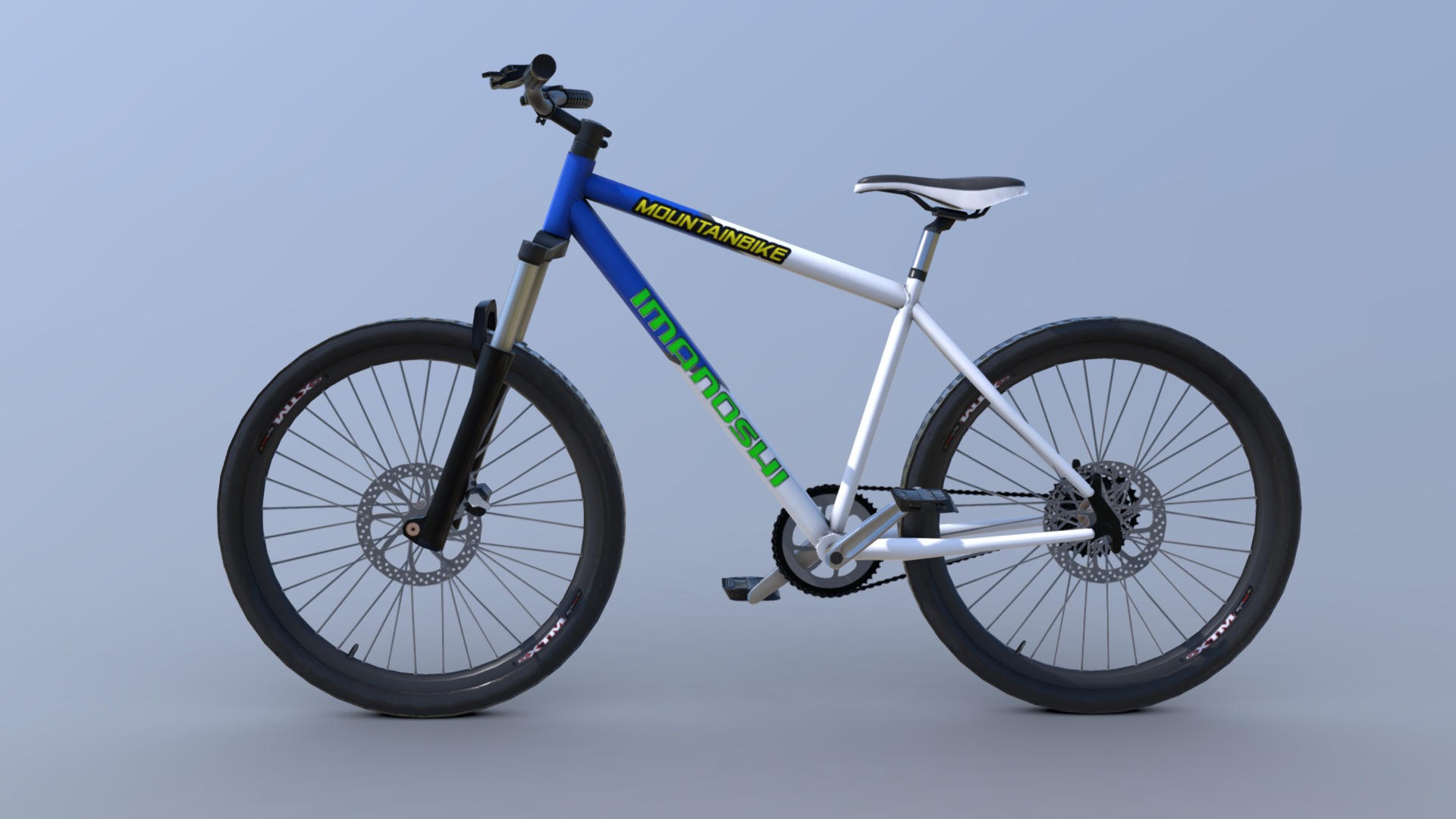 3D model Mountainbike (Low Poly) - This is a 3D model of the Mountainbike (Low Poly). The 3D model is about a white and black bicycle.