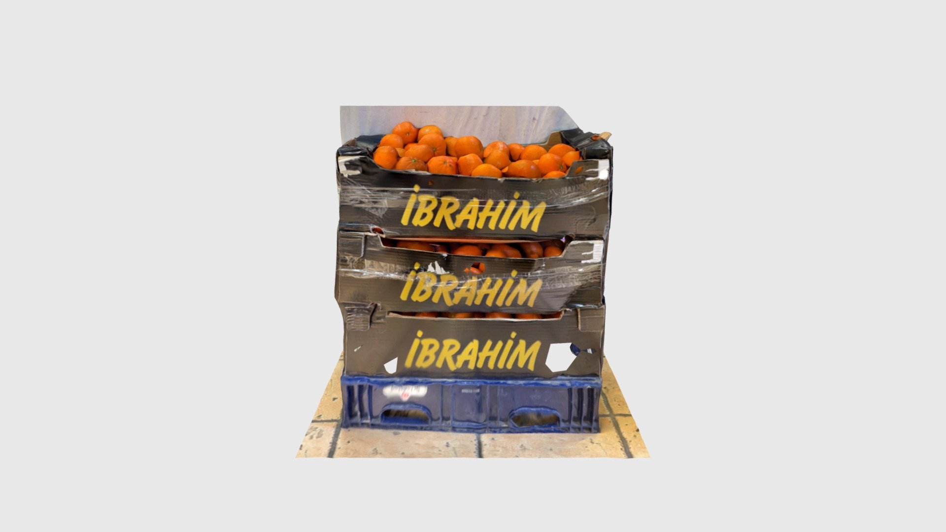 Box with oranges