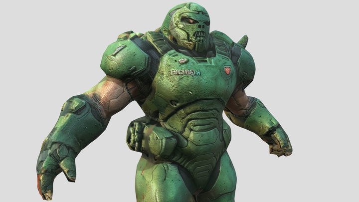 Doom Game Player Doomguy 3D Model A.I Generated 3D Model