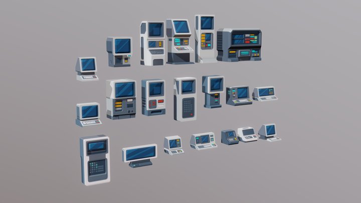 Cosmic Retro Computers Pack #1 3D Model