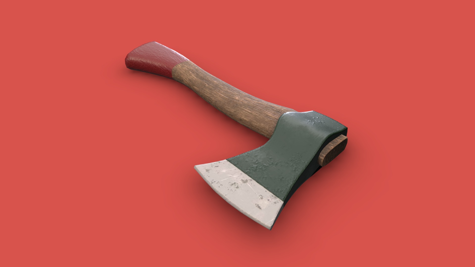 3D model Axe - This is a 3D model of the Axe. The 3D model is about a wooden hammer with a wooden handle.