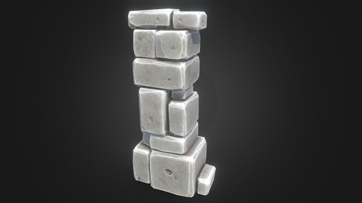 Stylized Stone Bricks 3D Model