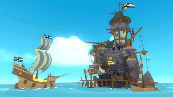 Offshore Tax Haven But It's With Pirates 3D Model