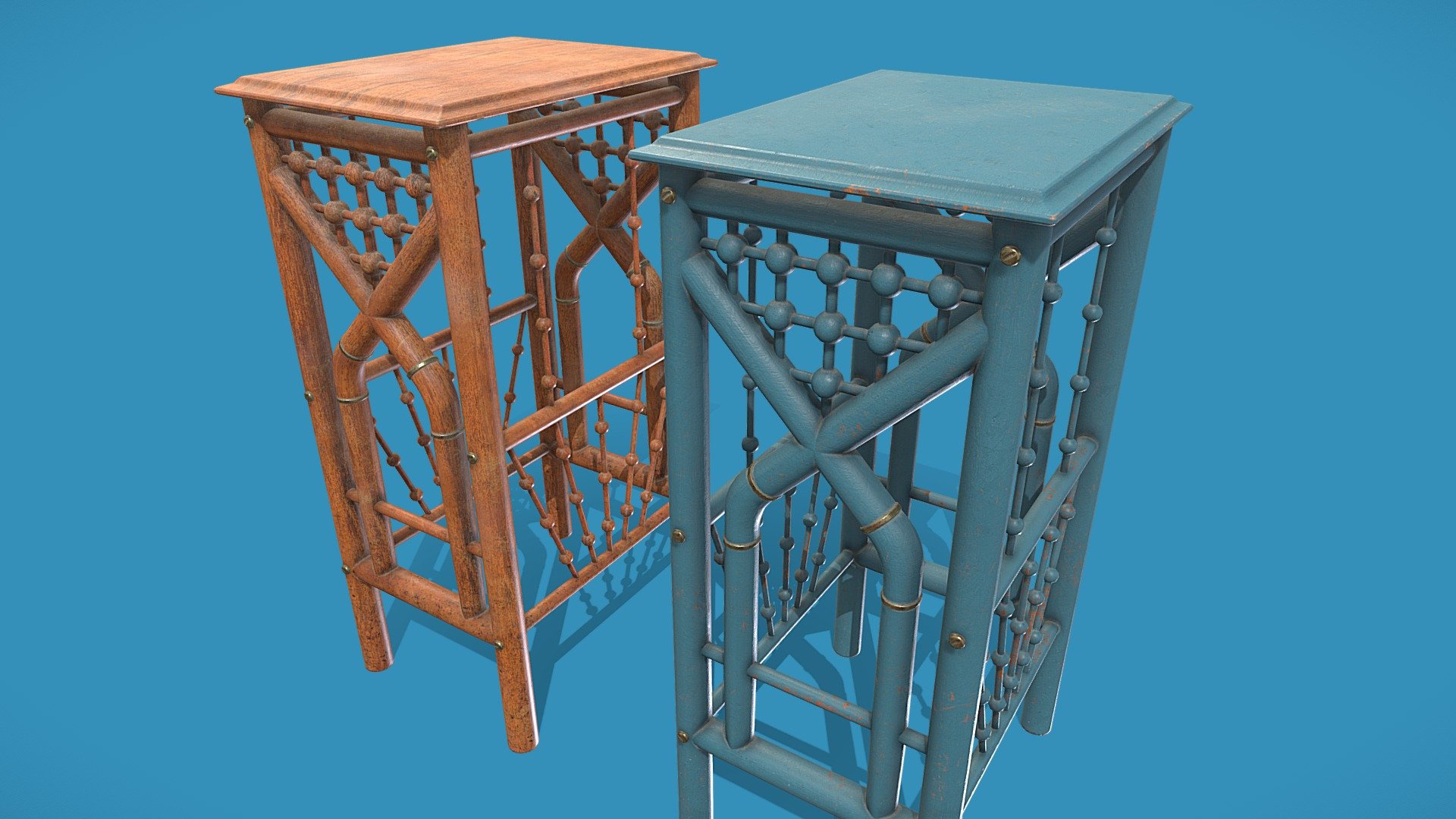 1800s Stick and Ball End Tables Type C - Download Free 3D model by Mad ...