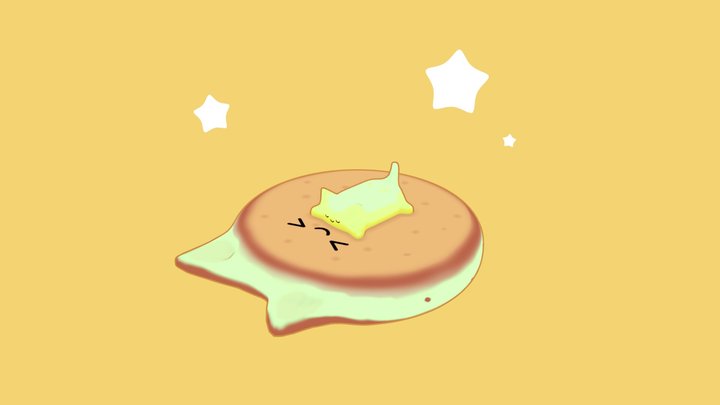 Cat Pancake 3D Model
