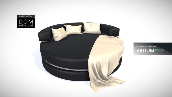 Round chaise Longue Loveseat - Dom Edizioni 3D Model