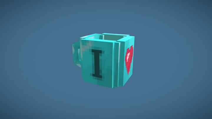 Cup "I Love Minecraft" 3D Model