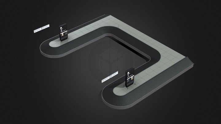 Airport Baggage claim belt 3D Model