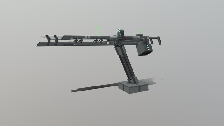 PIXEL Machine gun 3D Model