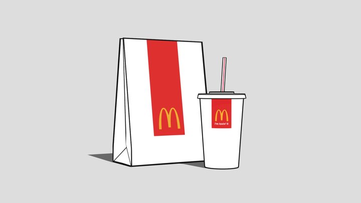 Mcdonald's packaging (comics style) 3D Model