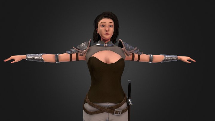 Sword Girl 3D Model