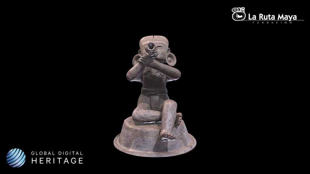 Incense Burner Lid w/ Figure w/ Blowgun