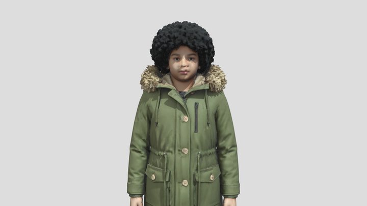 Boy wearing a Fur Hooded Parka Jacket