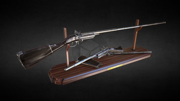Flintlock Modular Revolver Rifle 3D Model