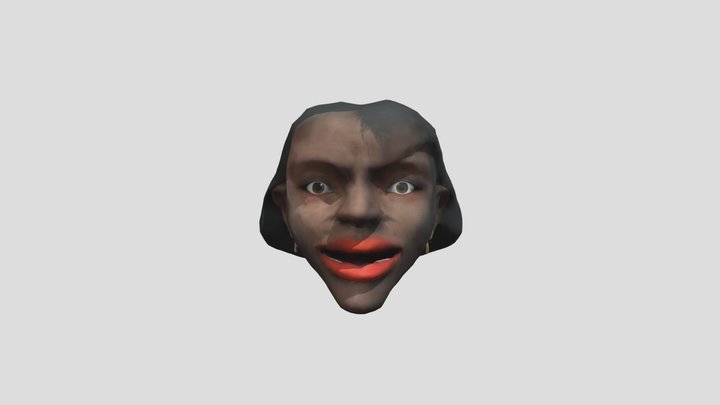 Smiling African Woman Head